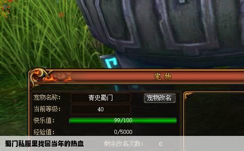 蜀门私服里找回当年的热血